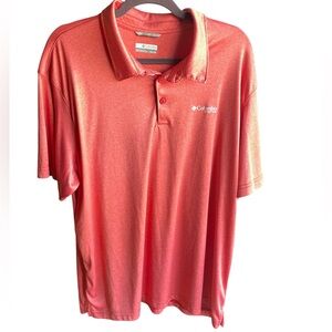 Columbia Men’s PFG‎ Short Sleeve Coral Polyester Fishing Polo Shirt (XXL)